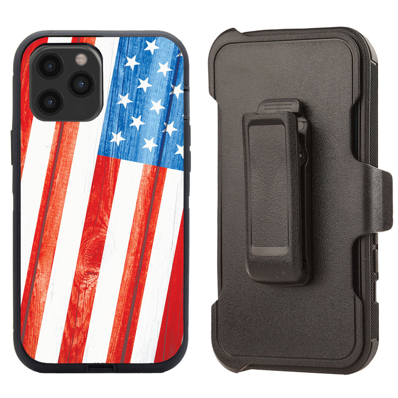 Shockproof Case for Apple iPhone 12 Pro Max Cover Clip USA Flag