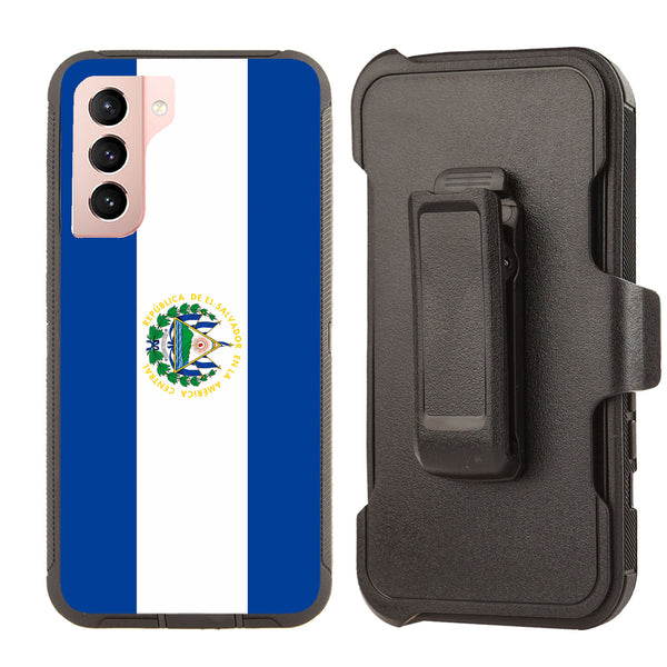 Shockproof Case for Samsung Galaxy S21 Flag El Salvador Cover Clip Rugged Heavy