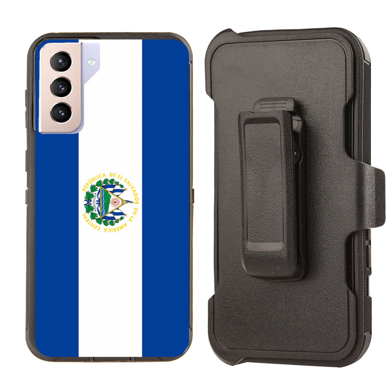 Shockproof Case for Samsung Galaxy S21 + Plus Flag El Salvador Cover Clip Rugged
