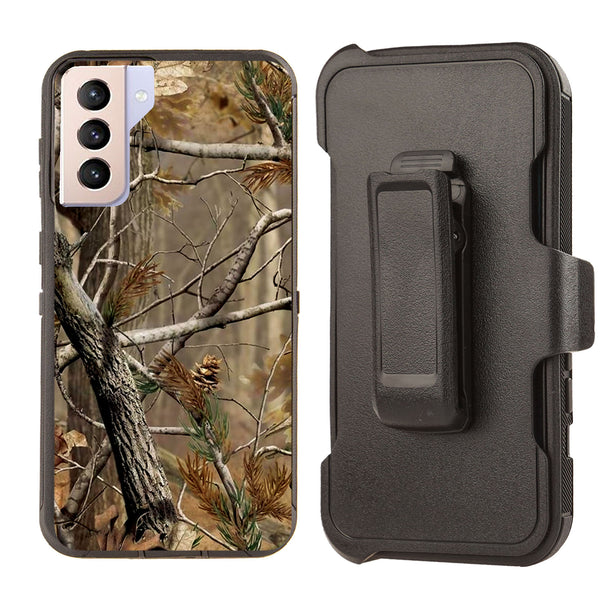 Shockproof Case for Samsung Galaxy S21 + Plus Camouflage Tree Brown Cover Clip