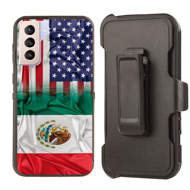 Shockproof Case for Samsung Galaxy S21 + Plus Mexico USA Flag Combined