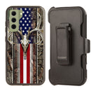 Shockproof Case for Samsung Galaxy S21 FE Deer Skull USA Flag Rugged Heavy Duty