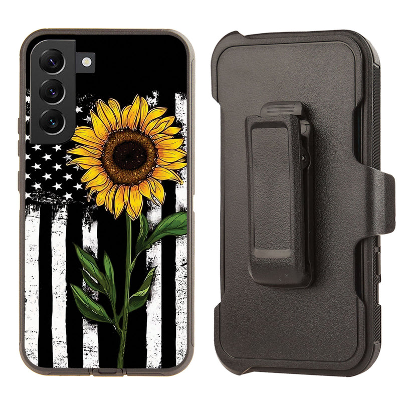 Shockproof Case for Samsung Galaxy S23 Cover Sunflower Flag