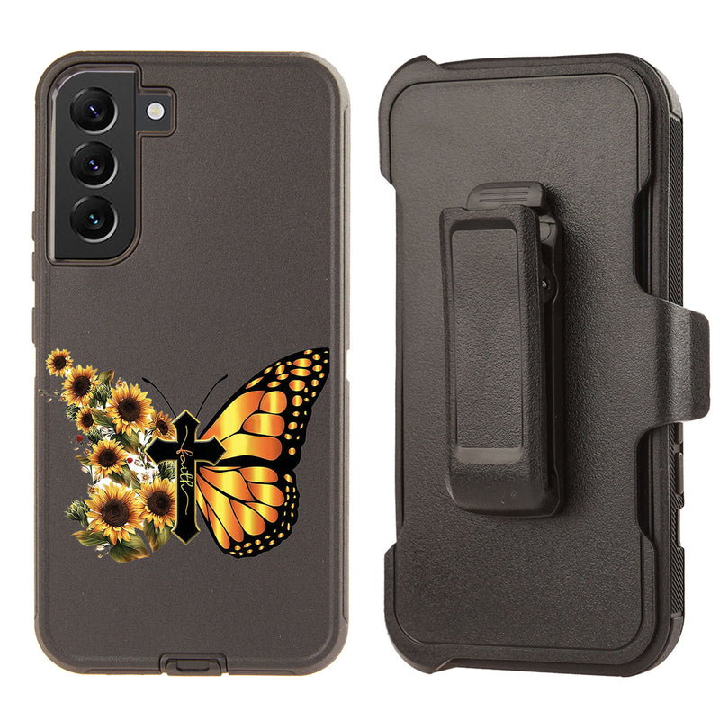 Shockproof Case for Samsung Galaxy S23 Cover Butterfly Cross