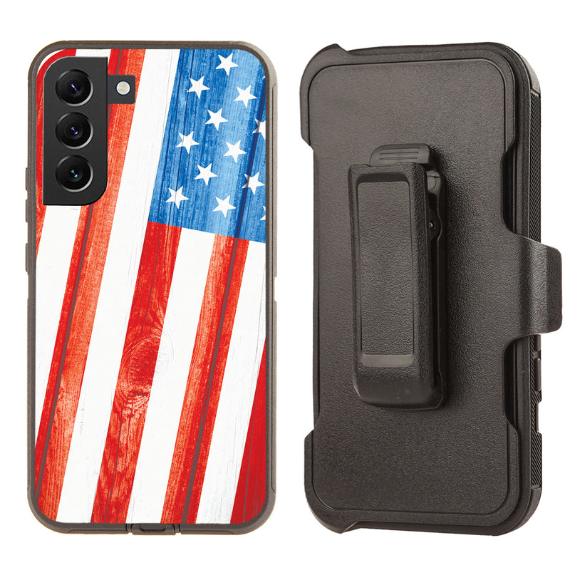 Shockproof Case for Samsung Galaxy S23 Cover Clip American Flag