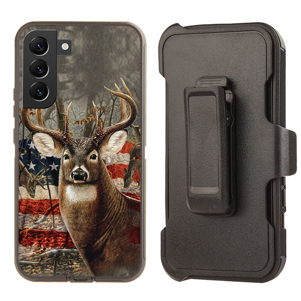 Shockproof Case for Samsung Galaxy S23 Cover Clip Deer Flag