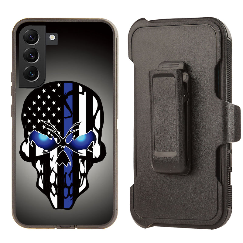 Shockproof Case for Samsung Galaxy S23 Cover Clip Punisher Skull