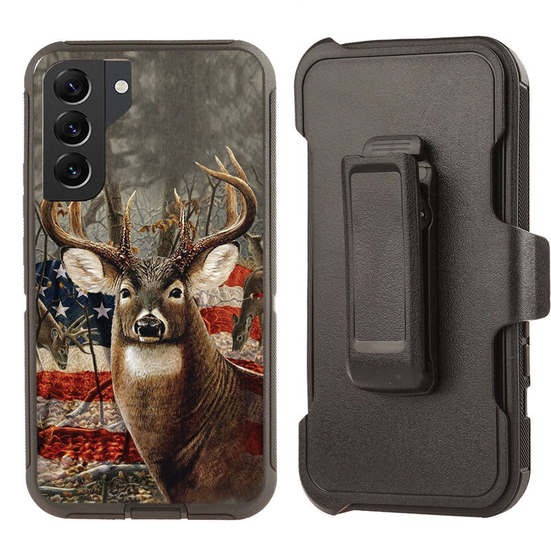 Shockproof Case for Samsung Galaxy S23 Plus Cover Clip Deer Flag