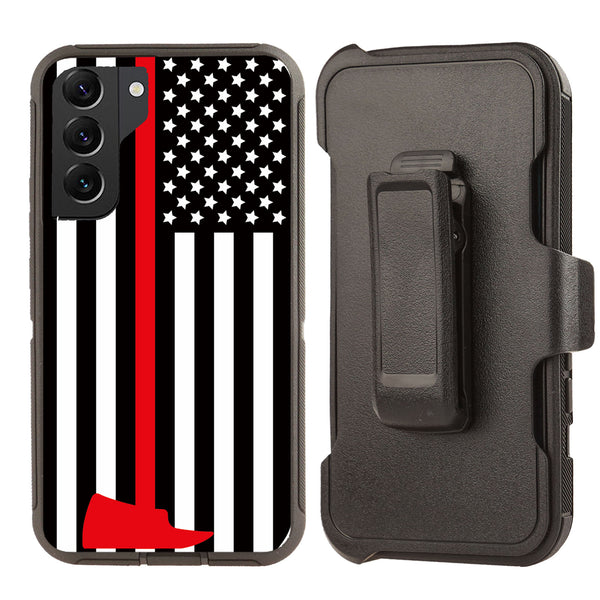 Shockproof Case for Samsung Galaxy S22+ PLUS Fire Department Flag Cover Clip
