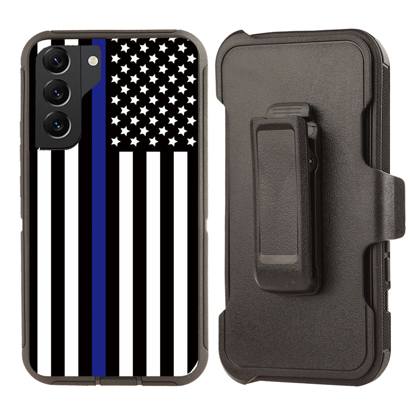 Shockproof Case for Samsung Galaxy S22+ PLUS Police Flag Cover Rugged Heavy Duty