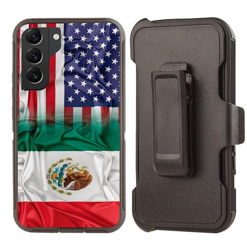 Shockproof Case for Samsung Galaxy S22+ PLUS Mexico USA Flag Combined