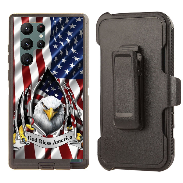 Shockproof Case for Samsung Galaxy S22 Ultra Eagle Flag