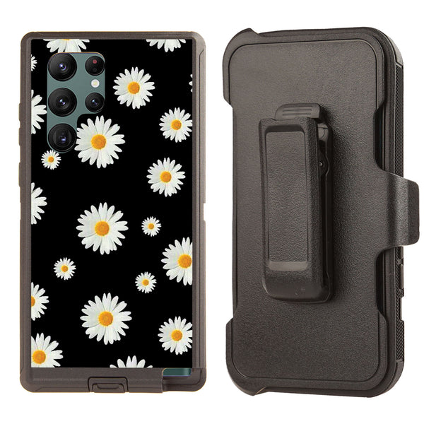 Shockproof Case for Samsung Galaxy S23 Ultra with Clip Daisy