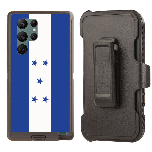 Shockproof Case for Samsung Galaxy S23 Ultra with Clip Honduras Flag