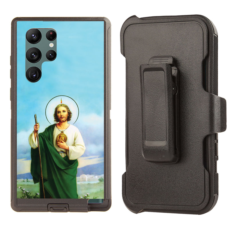 Shockproof Case for Samsung Galaxy S23 Ultra with Clip San Judas