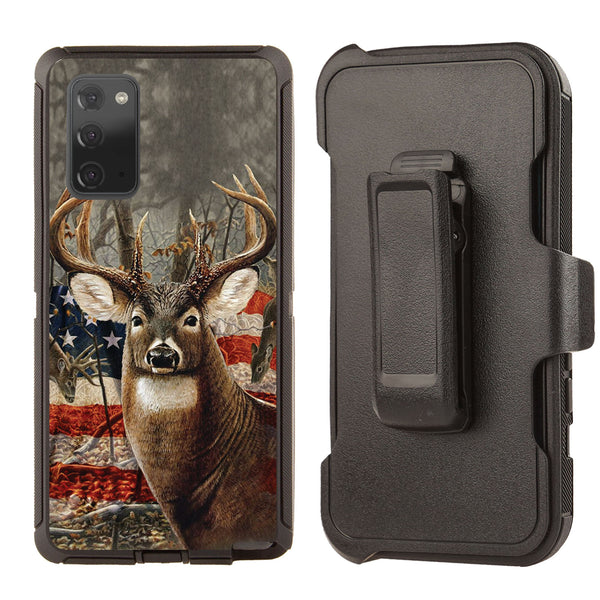 Shockproof Case for Samsung Galaxy Note 20 Cover Clip Deer Flag