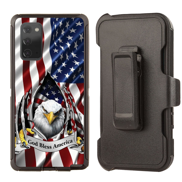 Shockproof Case for Samsung Galaxy Note 20 Cover Clip Eagle Flag