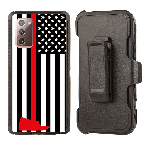 Shockproof Case for Samsung Galaxy Note 20 Cover Clip Fire Department Flag Cover