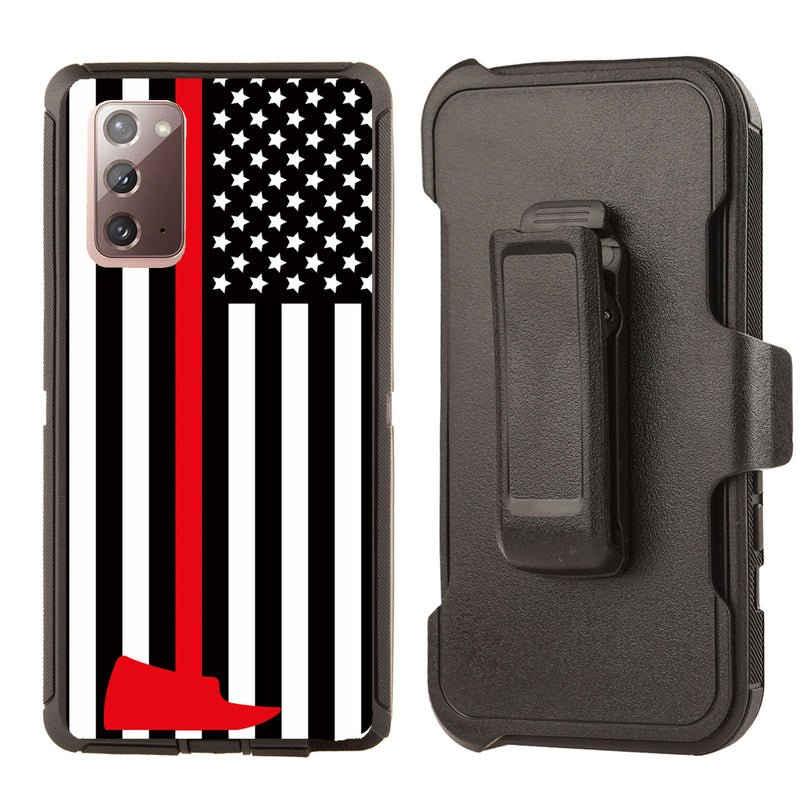 Shockproof Case for Samsung Galaxy Note 20 Cover Clip Fire Department Flag Cover