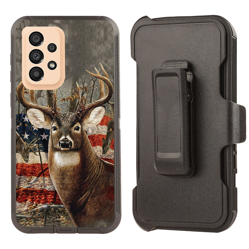 Shockproof Case for Samsung Galaxy A33 5G Cover Clip Deer Flag