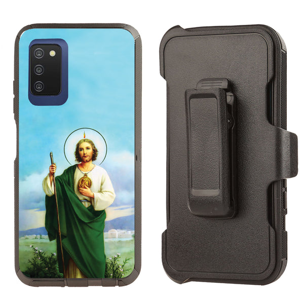 Shockproof Case for Samsung Galaxy A03S Saint St Jude Tadeo Cover Clip Rugged