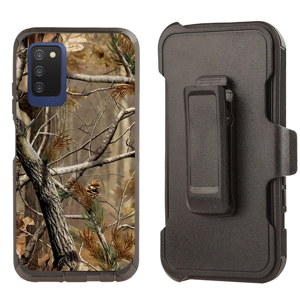 Shockproof Case for Samsung Galaxy A03S Camouflage Tree Brown Cover Clip