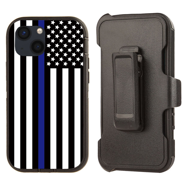 Shockproof Case for Apple iPhone 13 Police Flag Cover Rugged Heavy Duty