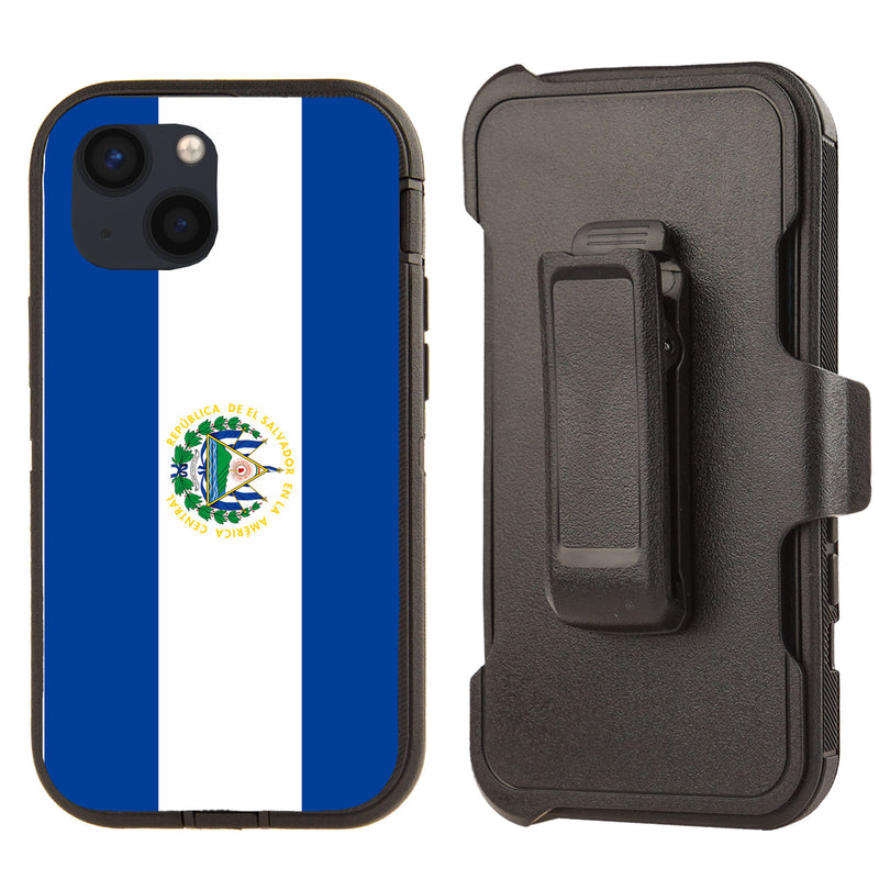 Shockproof Case for Apple iPhone 12 6.1" Flag El Salvador Cover Clip Rugged