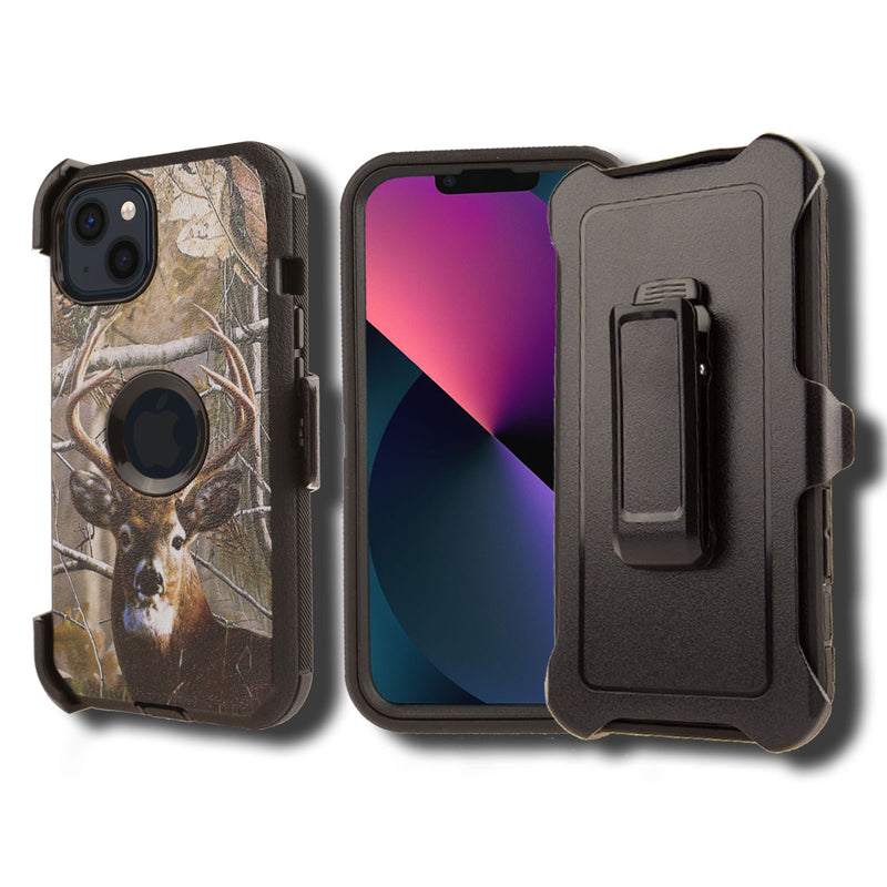 Shockproof Case for Apple iPhone 13 Screen Protector Camouflage Clip Cover