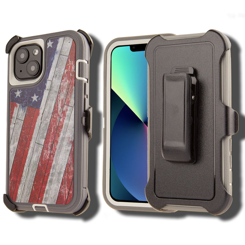 Shockproof Case for Apple iPhone 13 Camouflage Clip Cover Rugged Heavy Duty