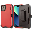 Rugged Shockproof Case with clip for Apple iPhone 13/14 Red