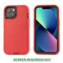 Rugged Shockproof Case with clip for Apple iPhone 13/14 Red