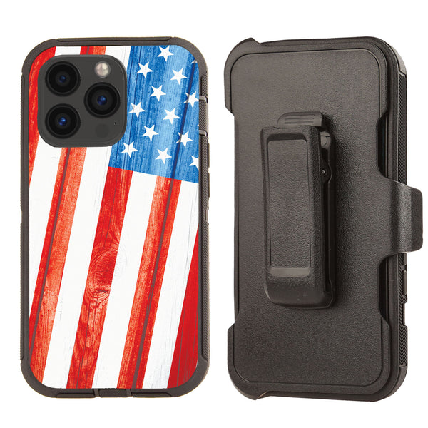 Shockproof Case for Apple iPhone 13 Pro Rugged Heavy Duty US Flag