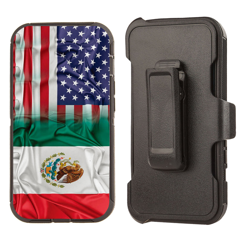 Shockproof Case for Apple iPhone 13 Pro Mexico USA Flag Combined