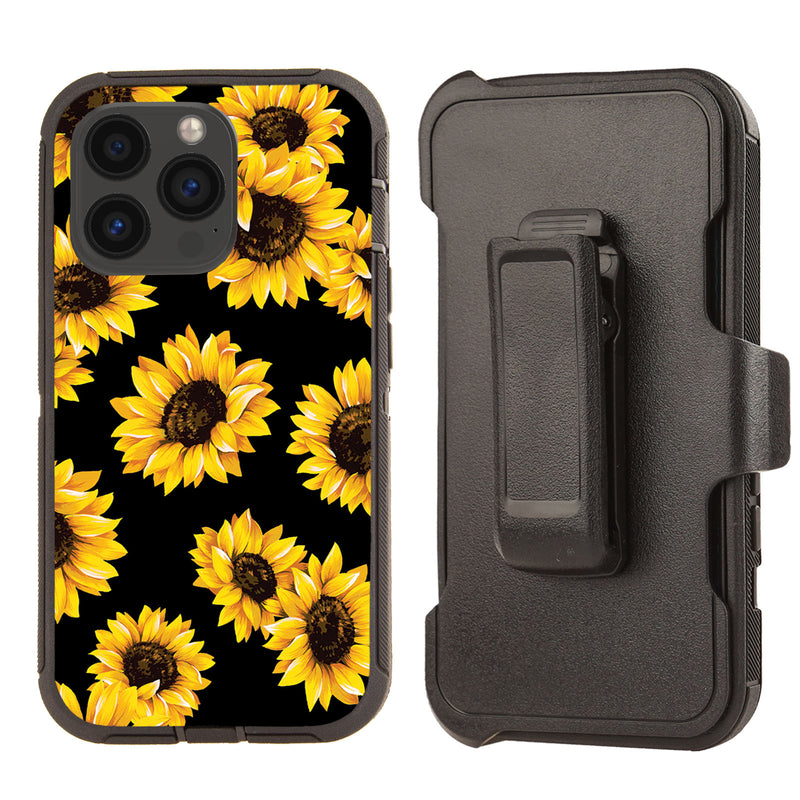 Shockproof Case for Apple iPhone 13 Pro Sunflower Sun Flower Cover Clip Rugged