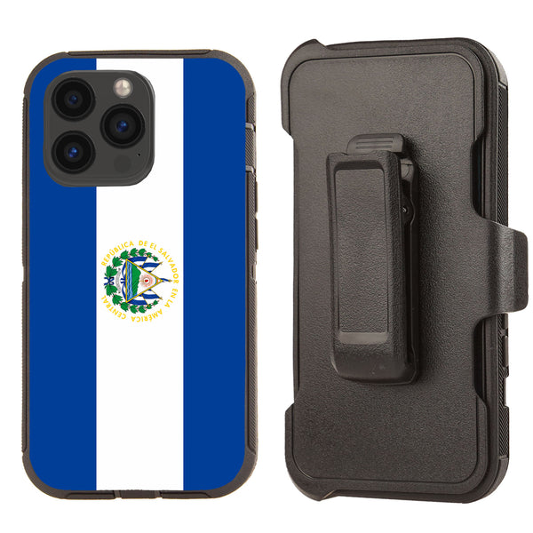 Shockproof Case for Apple iPhone 13 Pro Flag El Salvador Cover Clip Rugged Heavy