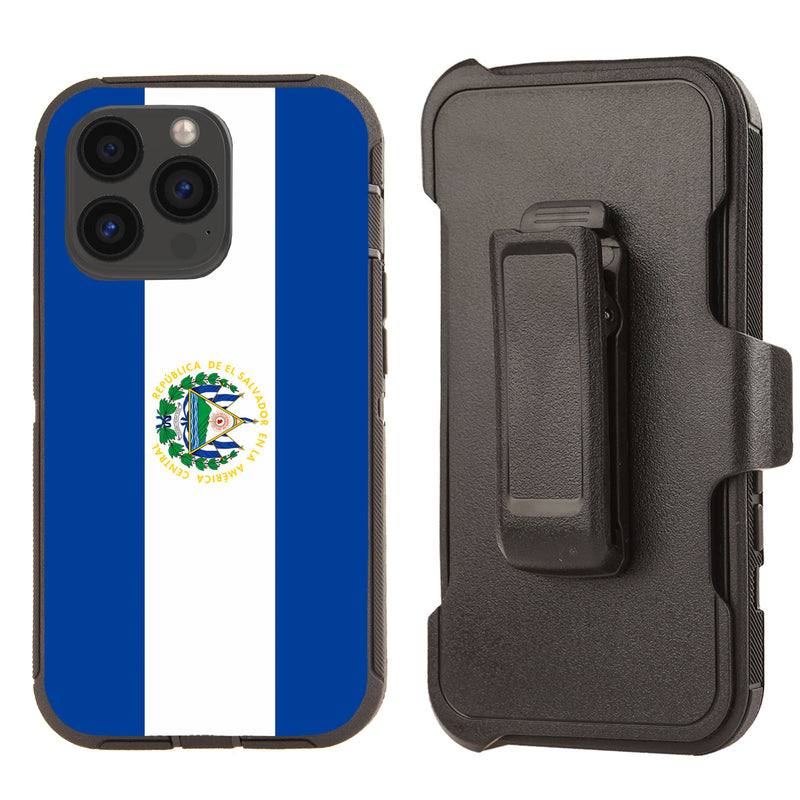 Shockproof Case for Apple iPhone 13 Pro Flag El Salvador Cover Clip Rugged Heavy