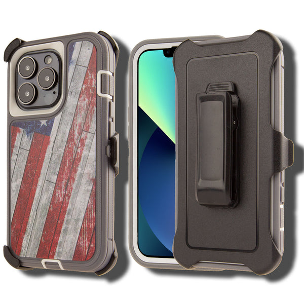 Shockproof Case for Apple iPhone 13 Pro Camouflage Clip Cover Rugged Heavy Duty