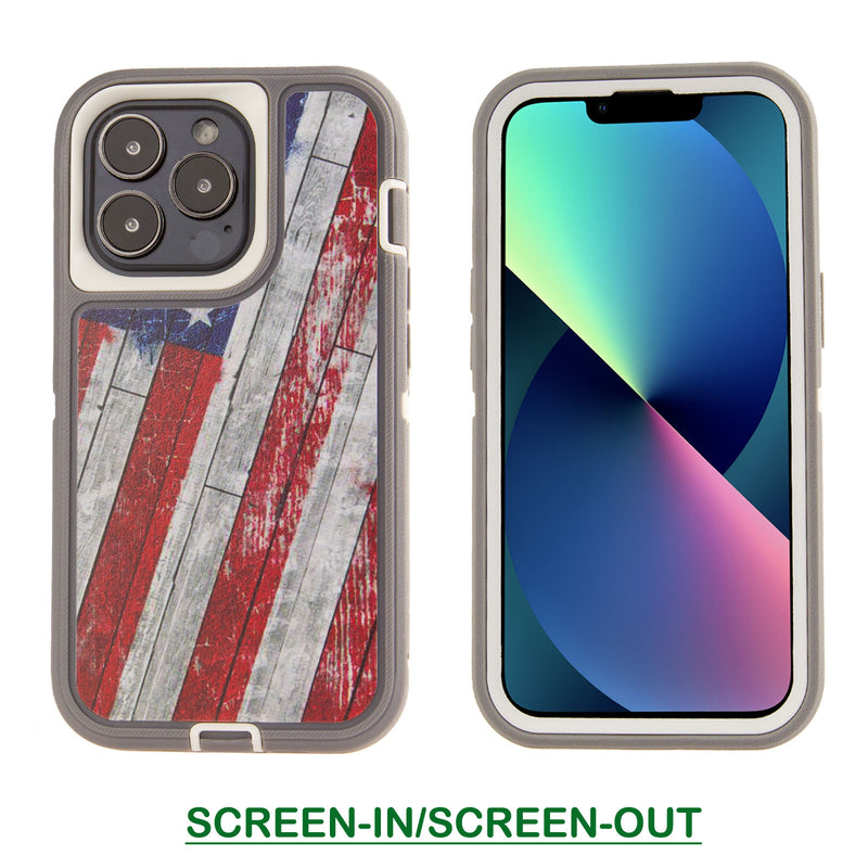 Shockproof Case for Apple iPhone 13 Pro Camouflage Clip Cover Rugged Heavy Duty