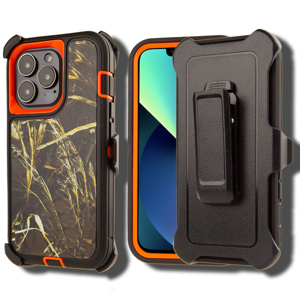 Shockproof Case for Apple iPhone 13 Pro Camouflage Clip Cover Rugged Heavy Duty