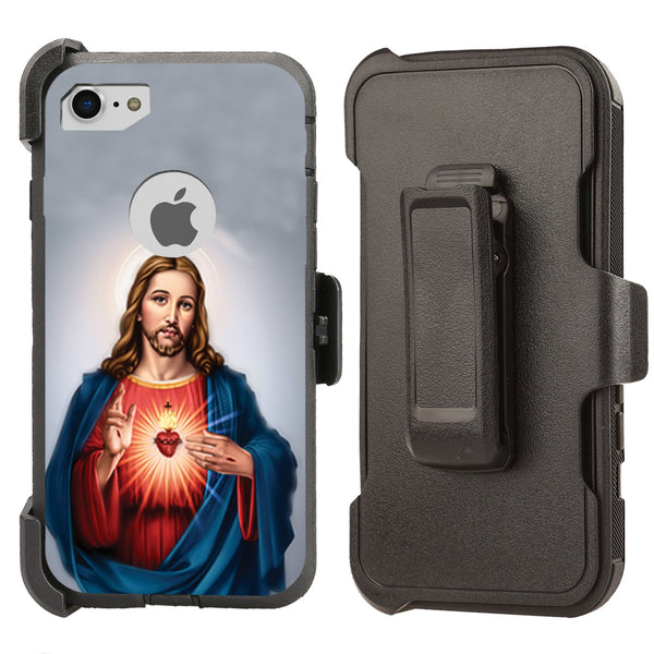 Shockproof Case for Apple iPhone 7 8 Screen Protector Jesus Cover Clip Rugged