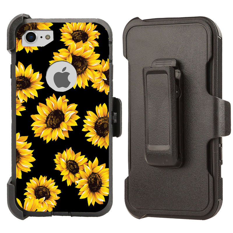 Shockproof Case for Apple iPhone 7 8 Sunflower Sun Flower Cover Clip Rugged