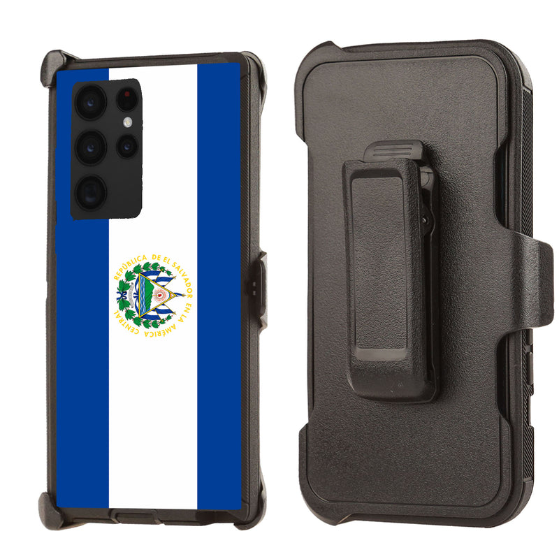 Shockproof Case for Samsung Galaxy S22 Ultra Flag El Salvador Cover Clip Rugged