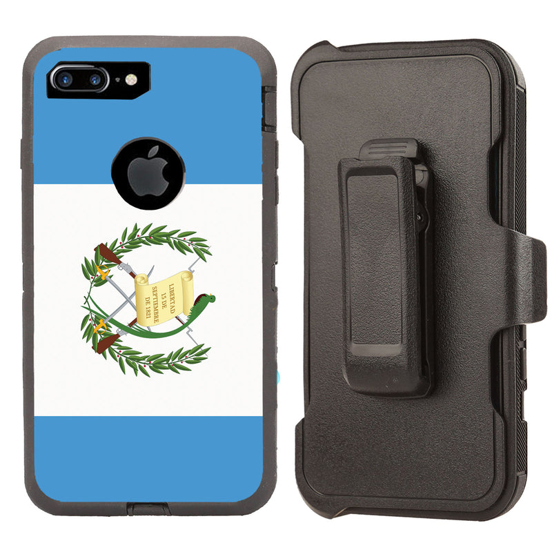 Shockproof Case for Apple iPhone 7+ 8+ Guatemala Flag Cover Clip Rugged Heavy