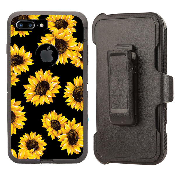 Shockproof Case for Apple iPhone 7+ 8+ Sunflower Cover Clip Rugged Heavy