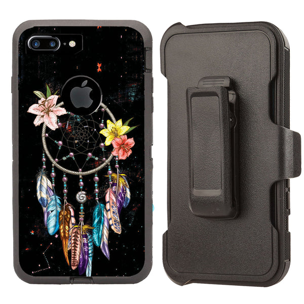 Shockproof Case for Apple iPhone 7+ 8+Dream Catcher Cover Clip Rugged Heavy
