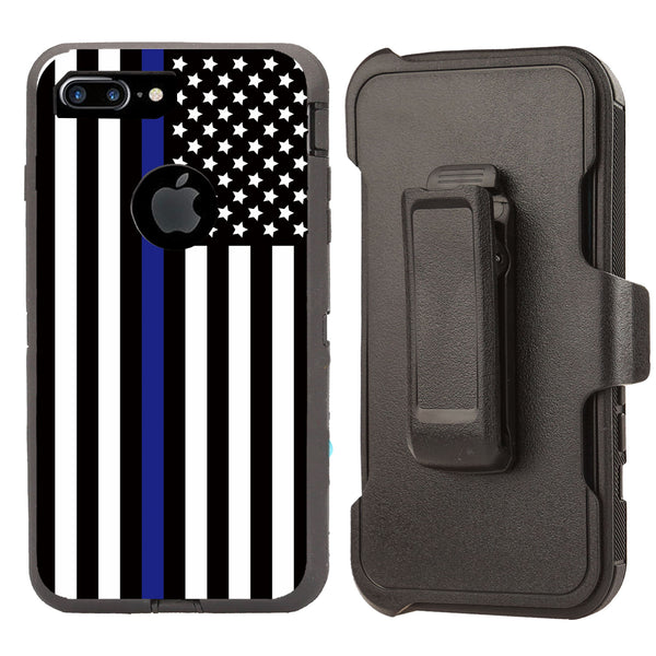 Shockproof Case for Apple iPhone 7+ 8+ Police Flag Cover Rugged Heavy Duty