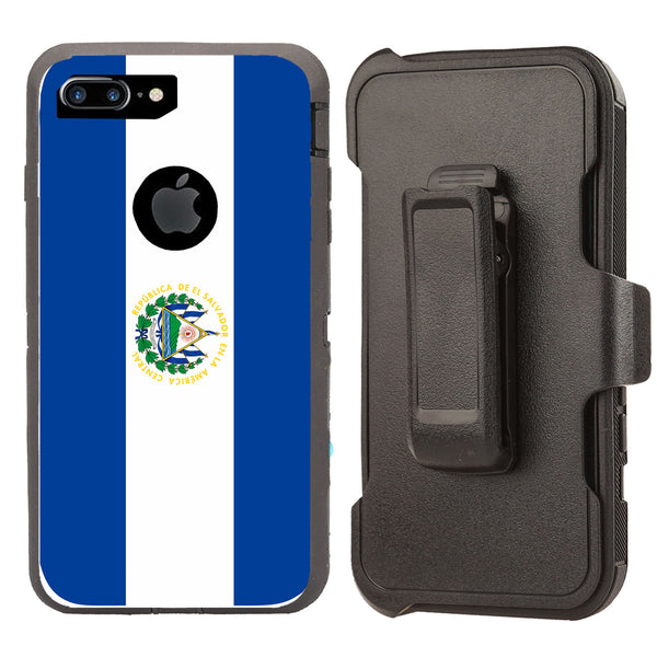 Shockproof Case for Apple iPhone 7+ 8+ Flag El Salvador Cover Clip Rugged Heavy