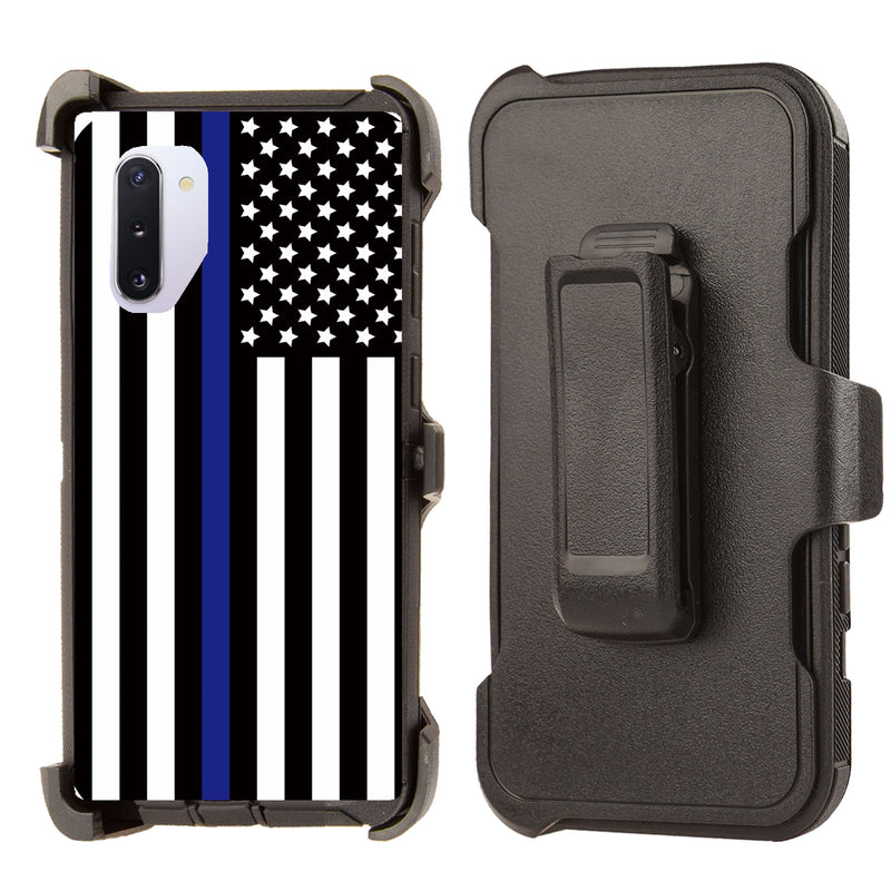 Samsung Galaxy Note 10 Shockproof Case Police Flag Cover Rugged Heavy Duty
