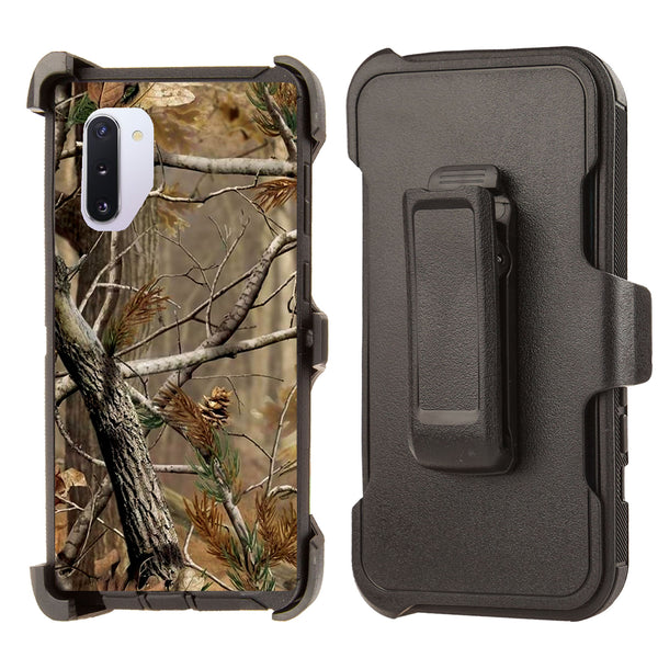 Samsung Galaxy Note 10 Shockproof Case Camouflage Tree Brown Cover Clip